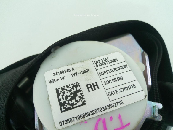 07355710680 CINTURON TRA DER FIAT 500L (351_, 352_) |Desguaces La Cabaña