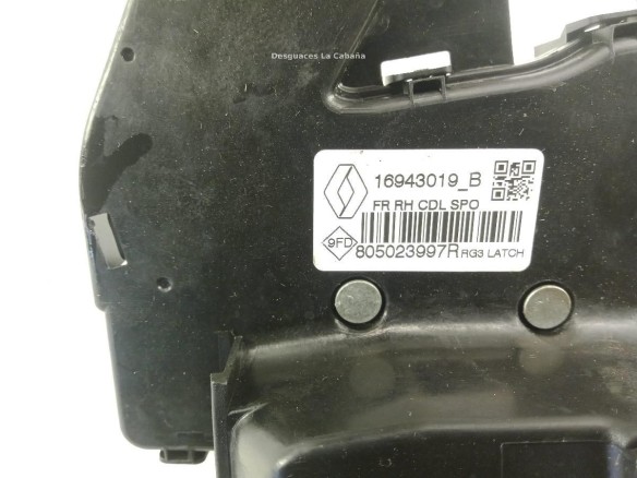 805023997R CERRADURA PUERTA LAT DEL DER RENAULT MEGANE IV (B9A/M_) |Desguaces La Cabaña