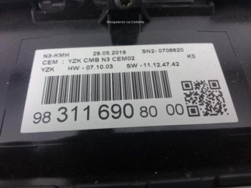 9826632080 CUADRO INSTRUMENTOS CITROEN SPACETOURER |Desguaces La Cabaña