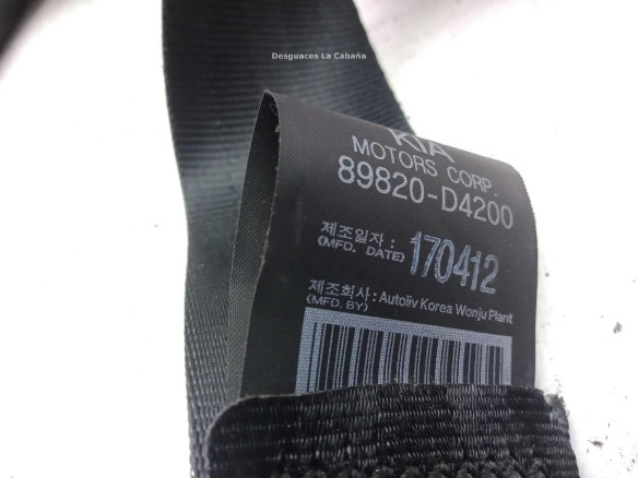 89820D4200 CINTURON TRA DER KIA OPTIMA |Desguaces La Cabaña