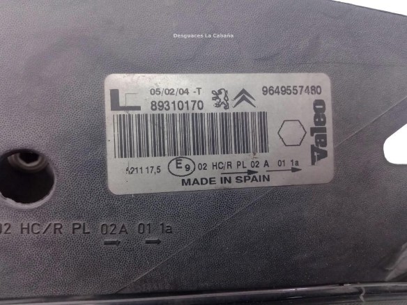 9649557480 FARO IZQUIERDO CITROEN XSARA PICASSO (N68) |Desguaces La Cabaña