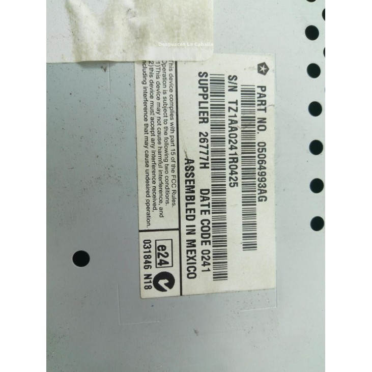 05064993AG MODULO ELECTRONICO 6 FIAT FREEMONT (345_) |Desguaces La Cabaña