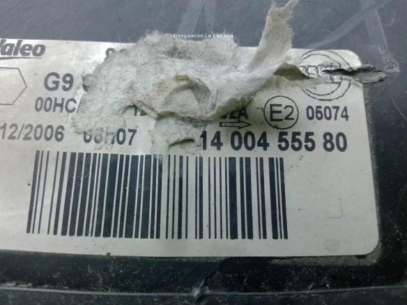 1400455580 FARO IZQUIERDO PEUGEOT EXPERT Furgón (VF3A_, VF3U_, VF3X_) |Desguaces La Cabaña