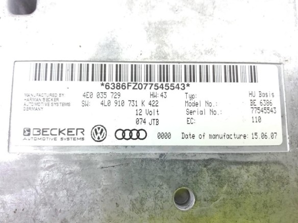 4E0035729 MODULO ELECTRONICO 1 AUDI Q7 (4LB) |Desguaces La Cabaña