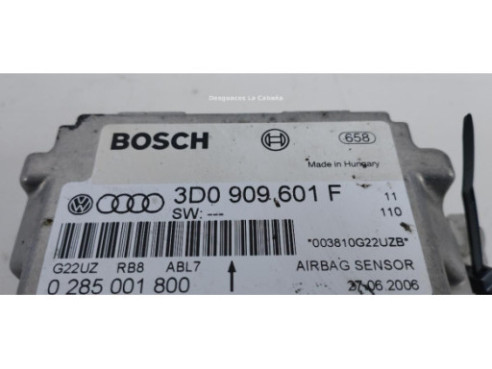 3D0909601F, 0285001800 CENTRALITA AIRBAG VW TOUAREG (7LA, 7L6, 7L7) |Desguaces La Cabaña