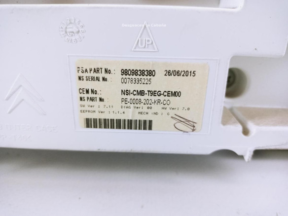 9809838380 CUADRO INSTRUMENTOS PEUGEOT 308 SW II |Desguaces La Cabaña