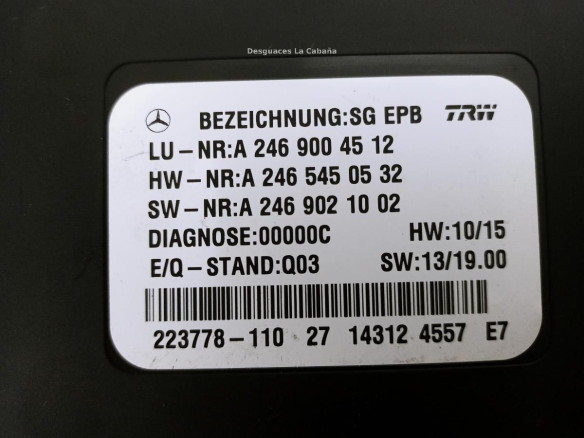 A2469004512 CENTRALITA MULTIFUNCION MERCEDES BENZ CLASE GLA (X156) |Desguaces La Cabaña