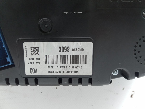 6R0920860C CUADRO INSTRUMENTOS VW POLO (6R1, 6C1) |Desguaces La Cabaña