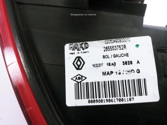 265553752R PILOTO TRA IZQ EXT RENAULT CLIO IV (BH_) |Desguaces La Cabaña