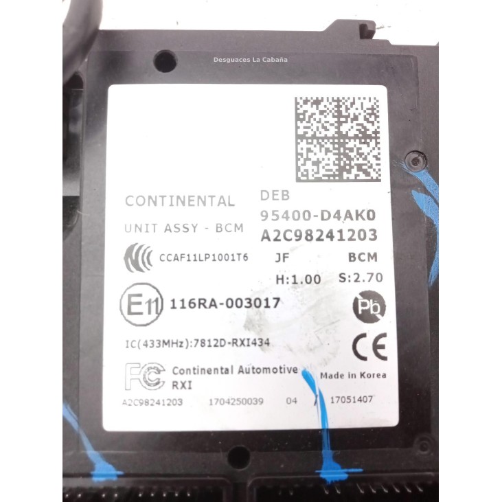 95400D4AK0 MODULO ELECTRONICO 1 KIA OPTIMA |Desguaces La Cabaña