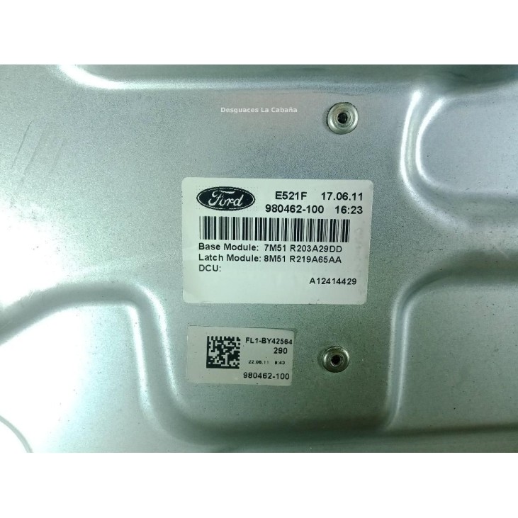 7M51R203A29DD ELEVALUNAS PUERTA LAT DEL IZQ FORD KUGA I |Desguaces La Cabaña