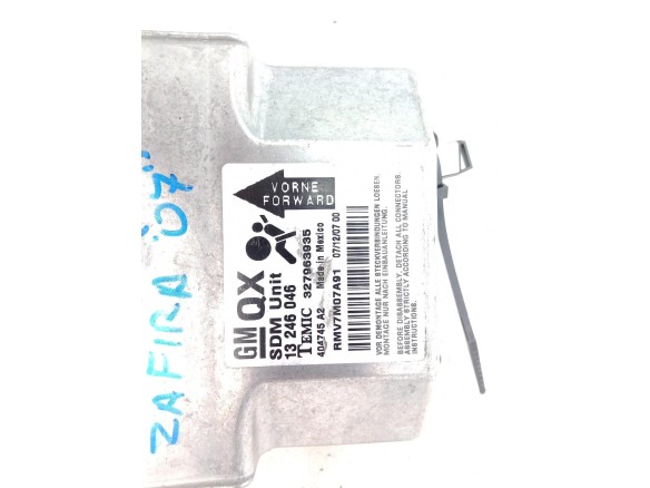 13246046QX, CENTRALITA AIRBAG OPEL ZAFIRA B (A05) |Desguaces La Cabaña