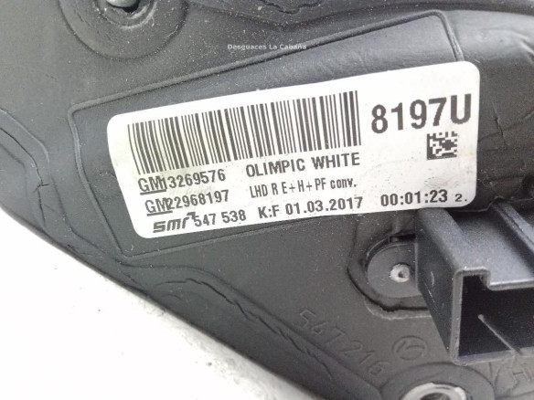 ESPEJO DER OPEL INSIGNIA A (G09) |Desguaces La Cabaña