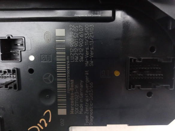 2129003922 CAJA FUSIBLES INTERIOR (BSI) MERCEDES BENZ CLASE E (W212) |Desguaces La Cabaña