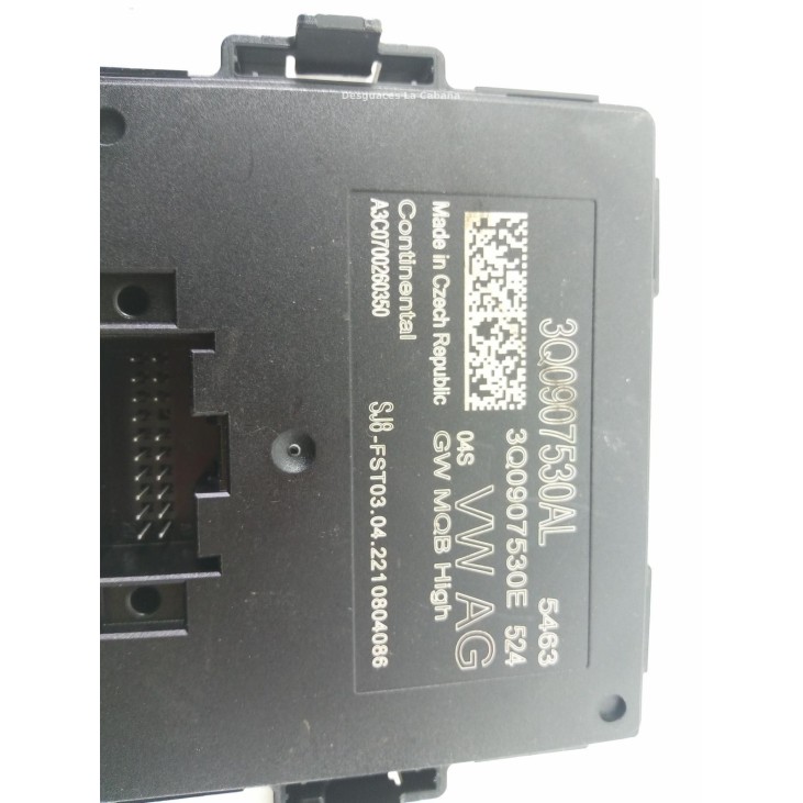 3Q0907530AL MODULO ELECTRONICO 2 SKODA SUPERB III Ranchera familiar (3V5) |Desguaces La Cabaña