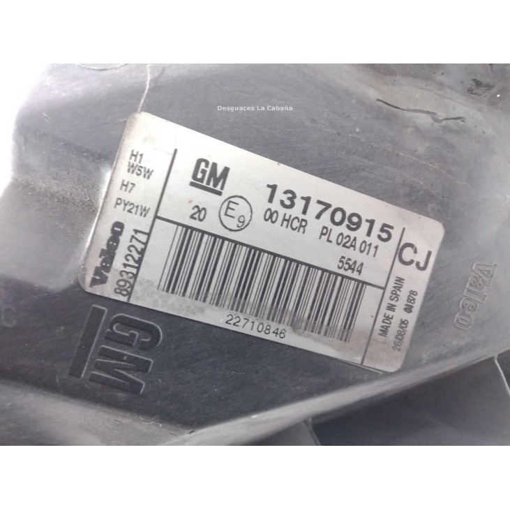 13170915 FARO IZQUIERDO OPEL VECTRA C GTS (Z02) |Desguaces La Cabaña