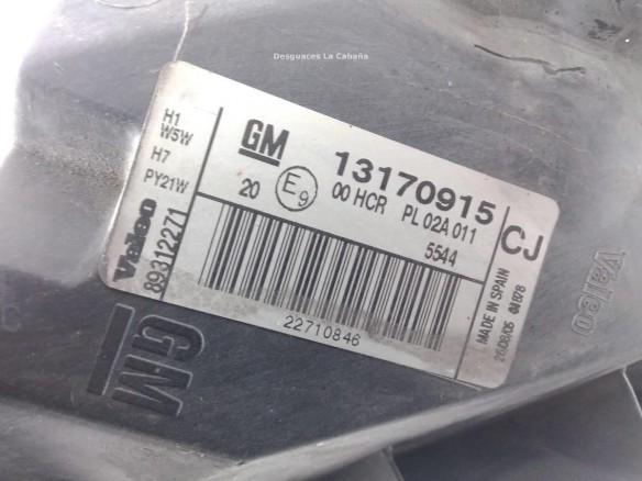 13170915 FARO IZQUIERDO OPEL VECTRA C GTS (Z02) |Desguaces La Cabaña