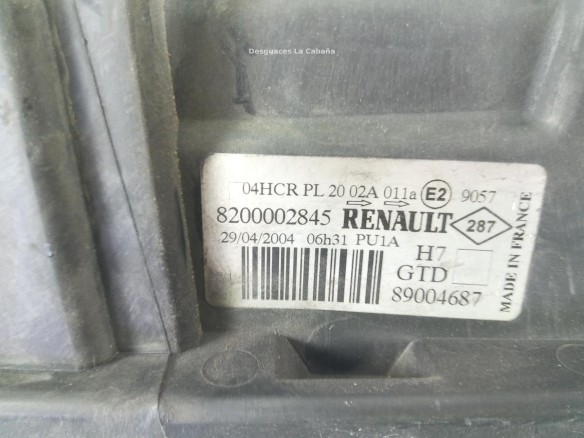 8200002845 FARO IZQUIERDO RENAULT LAGUNA II (BG0/1_) |Desguaces La Cabaña