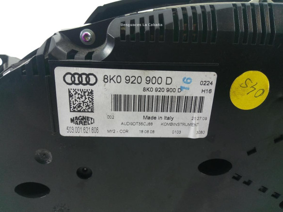 8K0920900D CUADRO INSTRUMENTOS AUDI A4 Avant (8K5, B8) |Desguaces La Cabaña