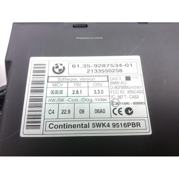 6135928753401 MODULO ELECTRONICO 1 BMW X1 (E84) |Desguaces La Cabaña