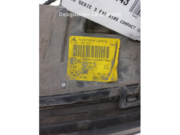 0301187201 FARO IZQUIERDO BMW 3 Compact (E46) |Desguaces La Cabaña