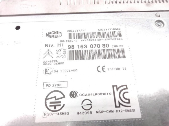 9816307080 MODULO RADIO PEUGEOT 308 II |Desguaces La Cabaña