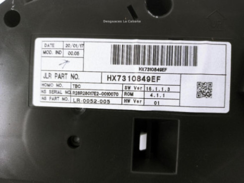 HX7310849EF CUADRO INSTRUMENTOS JAGUAR XE (X760) |Desguaces La Cabaña