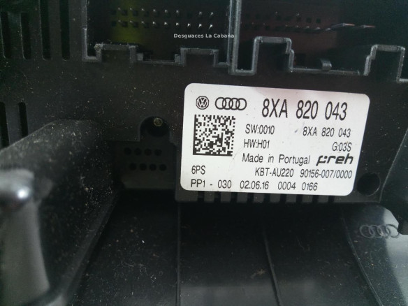 8XA820043 MANDO CLIMA AUDI A1 (8X1, 8XK) |Desguaces La Cabaña