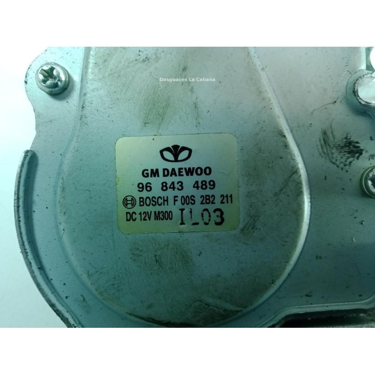 96843489 MOTOR LIMPIAPARABRISAS TRA CHEVROLET SPARK (M300) |Desguaces La Cabaña