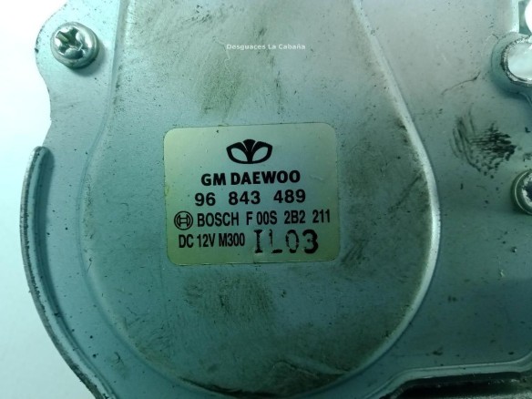 96843489 MOTOR LIMPIAPARABRISAS TRA CHEVROLET SPARK (M300) |Desguaces La Cabaña
