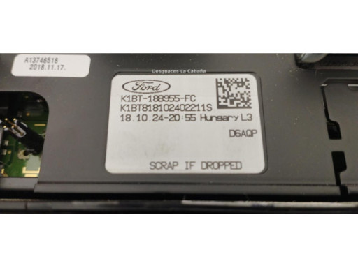 HU5T15604BCS CAJA FUSIBLES INTERIOR (BSI) FORD ECOSPORT |Desguaces La Cabaña