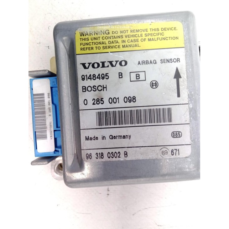 9148495B, CENTRALITA AIRBAG VOLVO 850 (854) |Desguaces La Cabaña
