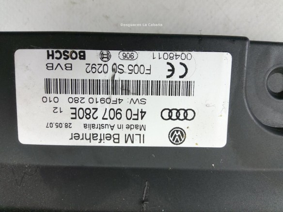 4F0907280E MODULO ELECTRONICO 6 AUDI Q7 (4LB) |Desguaces La Cabaña