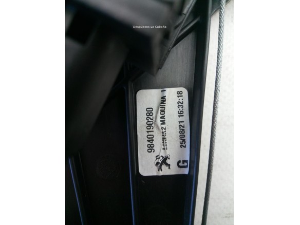 9840190280 ELEVALUNAS PUERTA LAT TRA IZQ PEUGEOT 3008 SUV (M_) |Desguaces La Cabaña