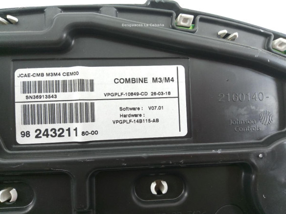 9824321180 CUADRO INSTRUMENTOS CITROEN C-ELYSEE |Desguaces La Cabaña