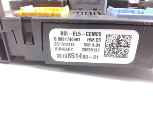 9819851480 CAJA FUSIBLES INTERIOR (BSI) CITROEN C4 Grand Picasso II |Desguaces La Cabaña