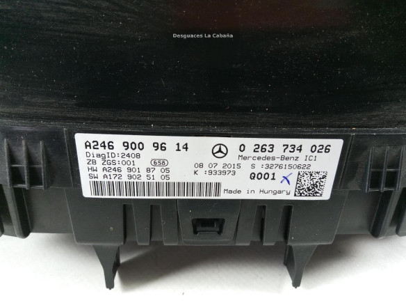 A2469009614 CUADRO INSTRUMENTOS MERCEDES BENZ CLASE B (W246, W242) |Desguaces La Cabaña