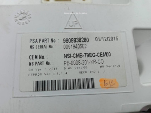 9809838280 CUADRO INSTRUMENTOS PEUGEOT 308 II |Desguaces La Cabaña