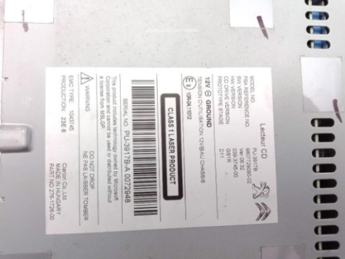980772908002 MODULO RADIO PEUGEOT 508 |Desguaces La Cabaña