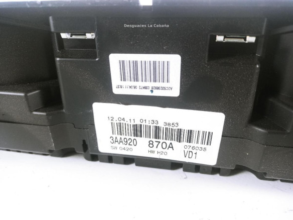 3AA920870A CUADRO INSTRUMENTOS VW PASSAT (362) |Desguaces La Cabaña