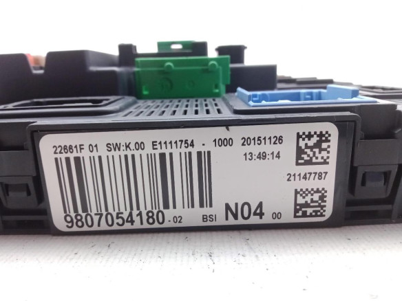 9807054180 CAJA FUSIBLES INTERIOR (BSI) PEUGEOT 308 II |Desguaces La Cabaña