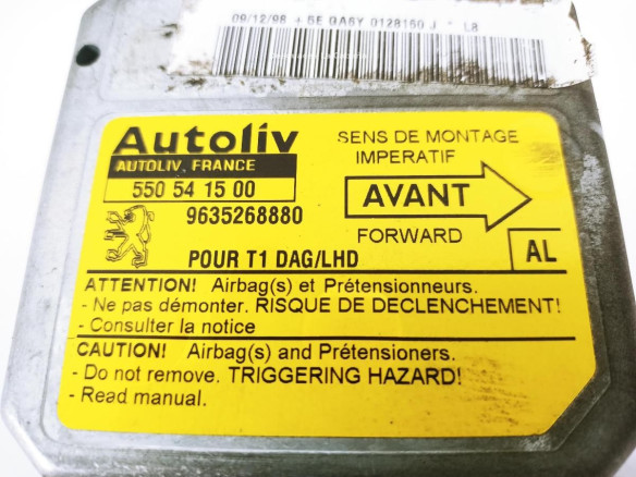 9635268880 CENTRALITA AIRBAG PEUGEOT 206 Fastback (2A/C) |Desguaces La Cabaña