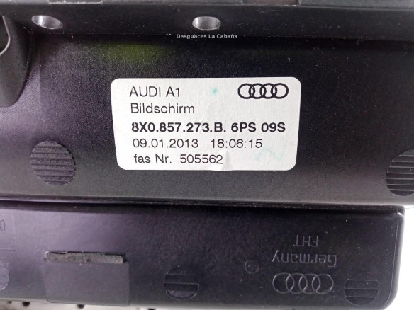8X0857273B PANTALLA MULTIMEDIA AUDI A1 Sportback (8XA, 8XF) |Desguaces La Cabaña