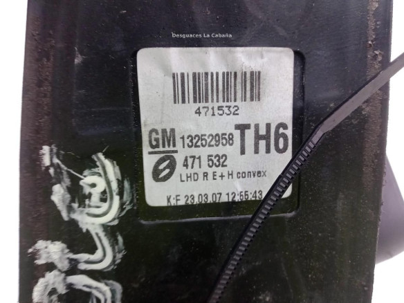13252958TH6 ESPEJO DER OPEL ZAFIRA B (A05) |Desguaces La Cabaña