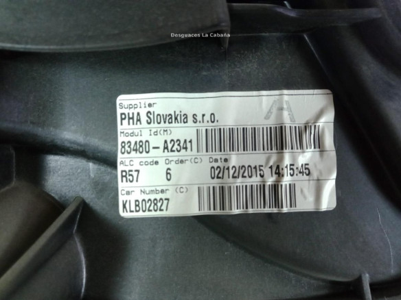 83480A2341 ELEVALUNAS PUERTA LAT TRA DER KIA CEE'D (JD) |Desguaces La Cabaña
