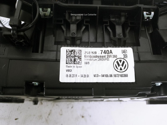 2G0920740A CUADRO INSTRUMENTOS VW POLO (AW1, BZ1) |Desguaces La Cabaña