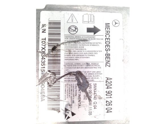 A2049012604 CENTRALITA AIRBAG MERCEDES BENZ CLASE C (W204) |Desguaces La Cabaña