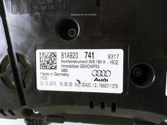 81A920741 CUADRO INSTRUMENTOS AUDI Q2 (GAB) |Desguaces La Cabaña