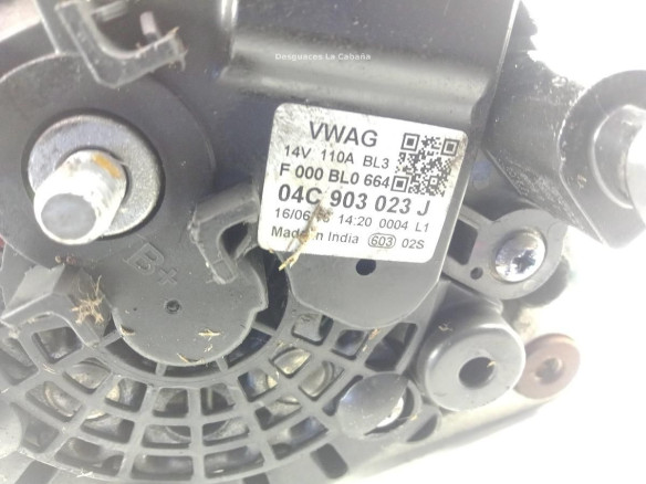 04C903023J ALTERNADOR SKODA FABIA III (NJ3) |Desguaces La Cabaña