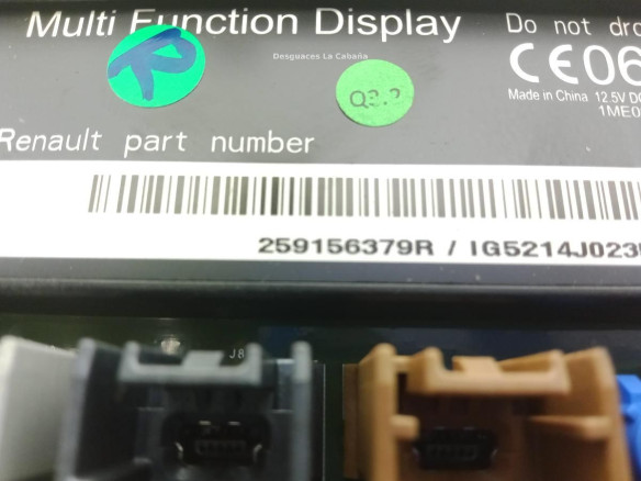 259156379R PANTALLA MULTIMEDIA RENAULT CAPTUR (J5_, H5_) |Desguaces La Cabaña